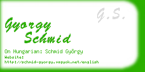 gyorgy schmid business card